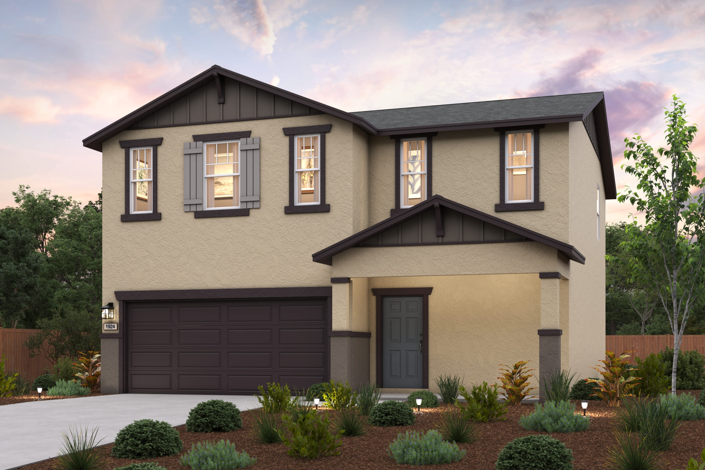 A house with a garage.