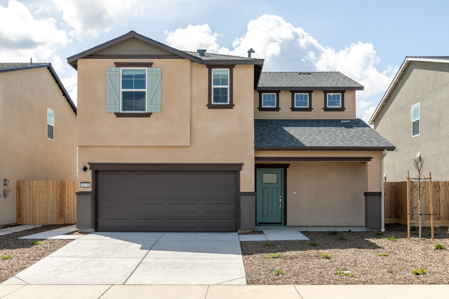 A house with a garage.