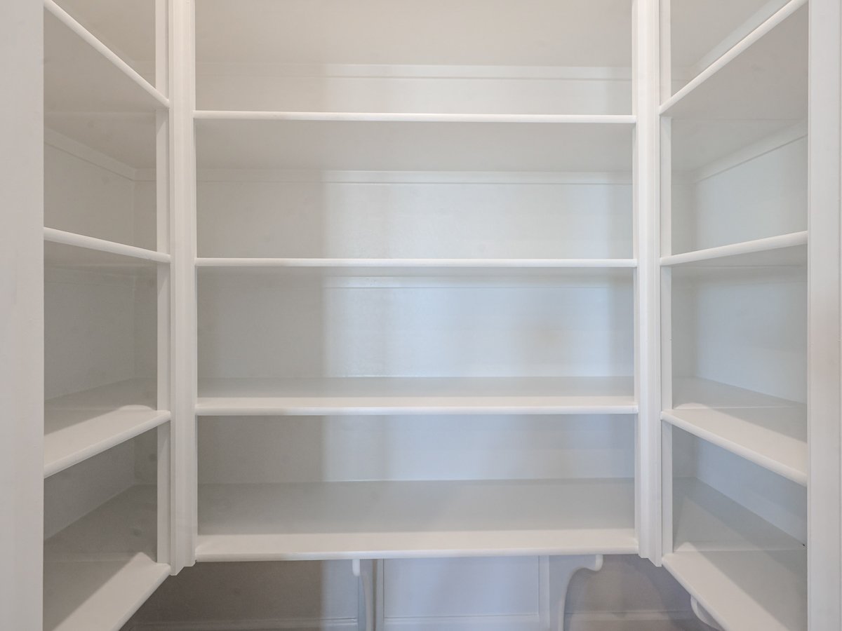 A white shelving unit.