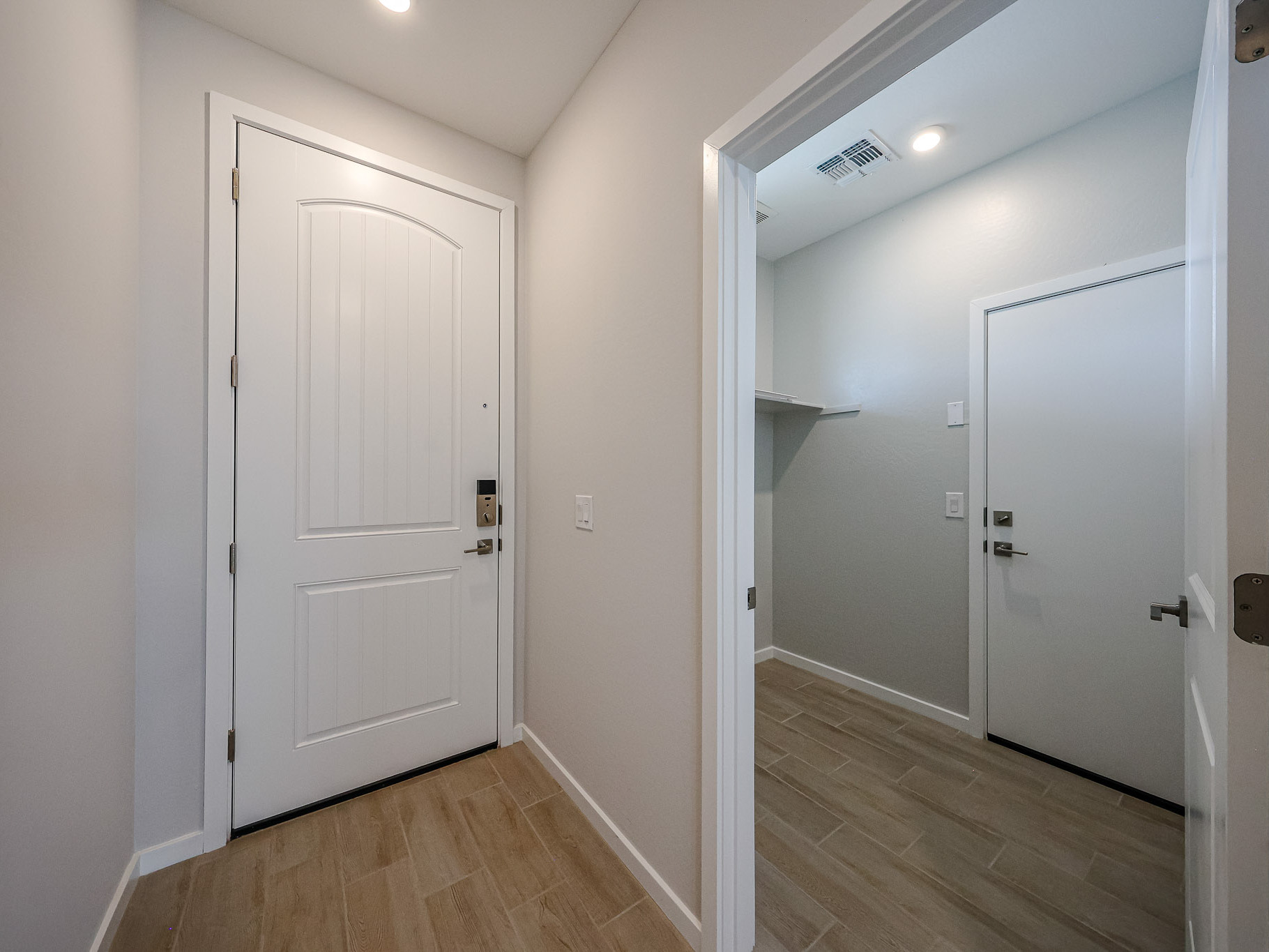 A room with white doors.