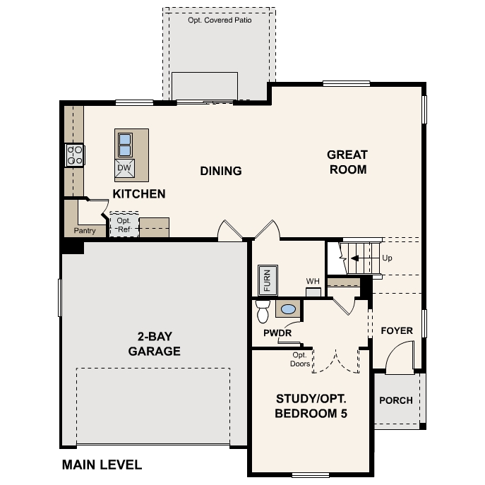 Diagram, engineering drawing. Powell Floorplan, Main Level