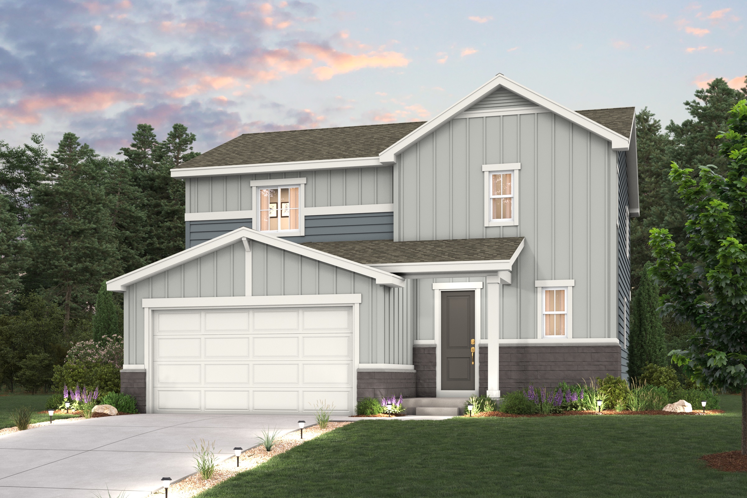 A house with a garage.