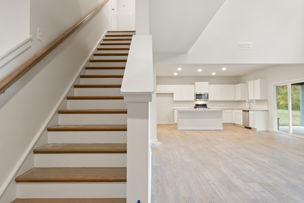 A staircase in a house.