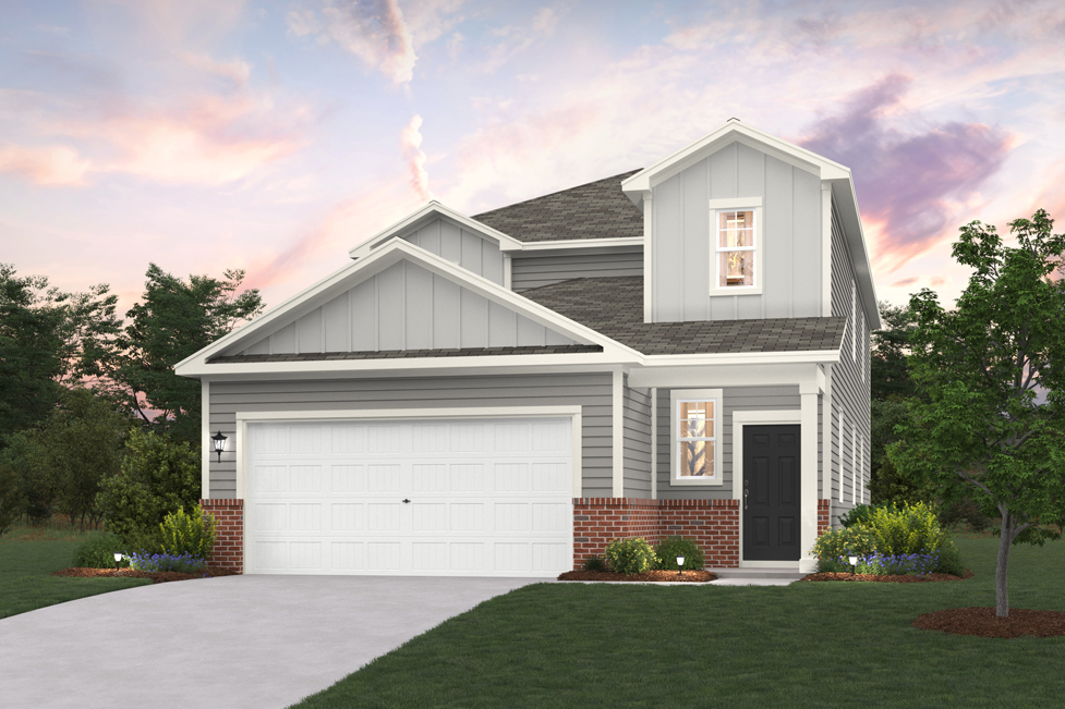 A house with a garage.