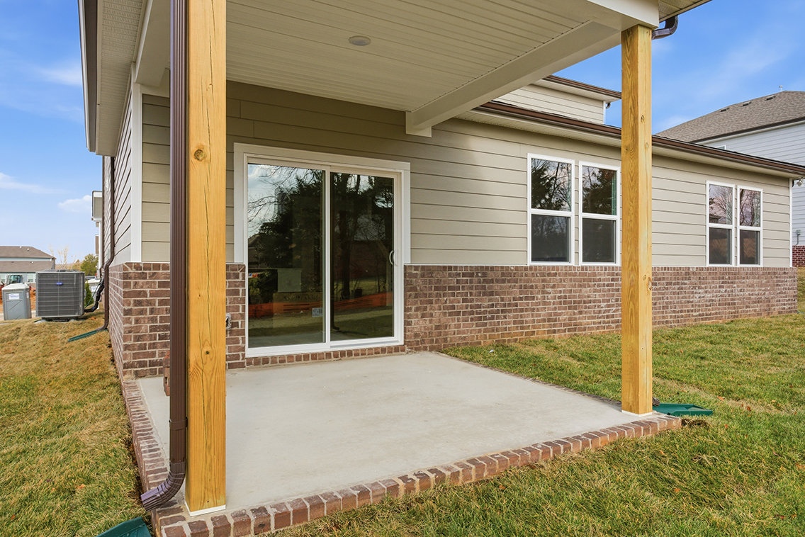 A house with a glass door.