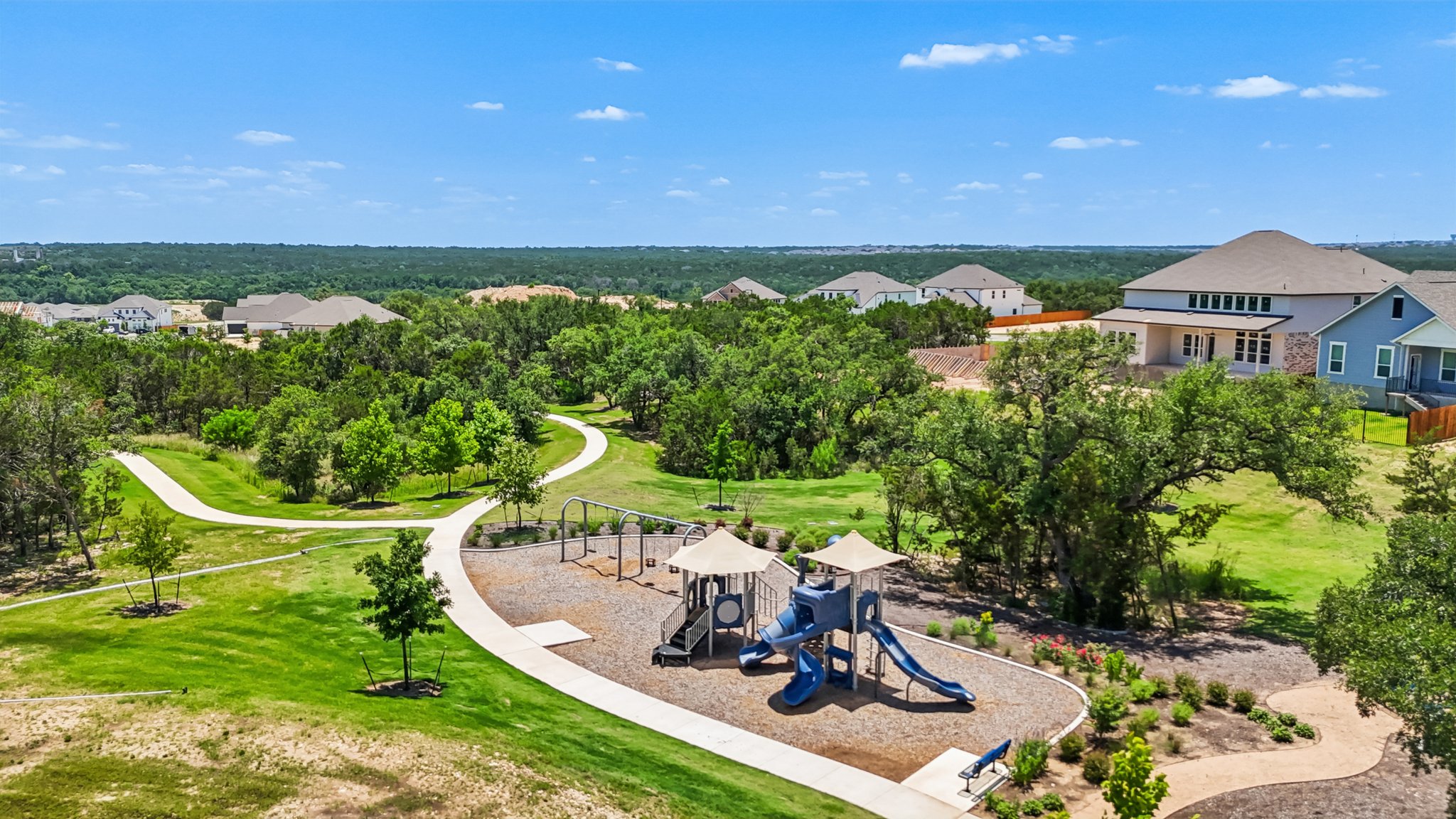 A playground in a neighborhood.