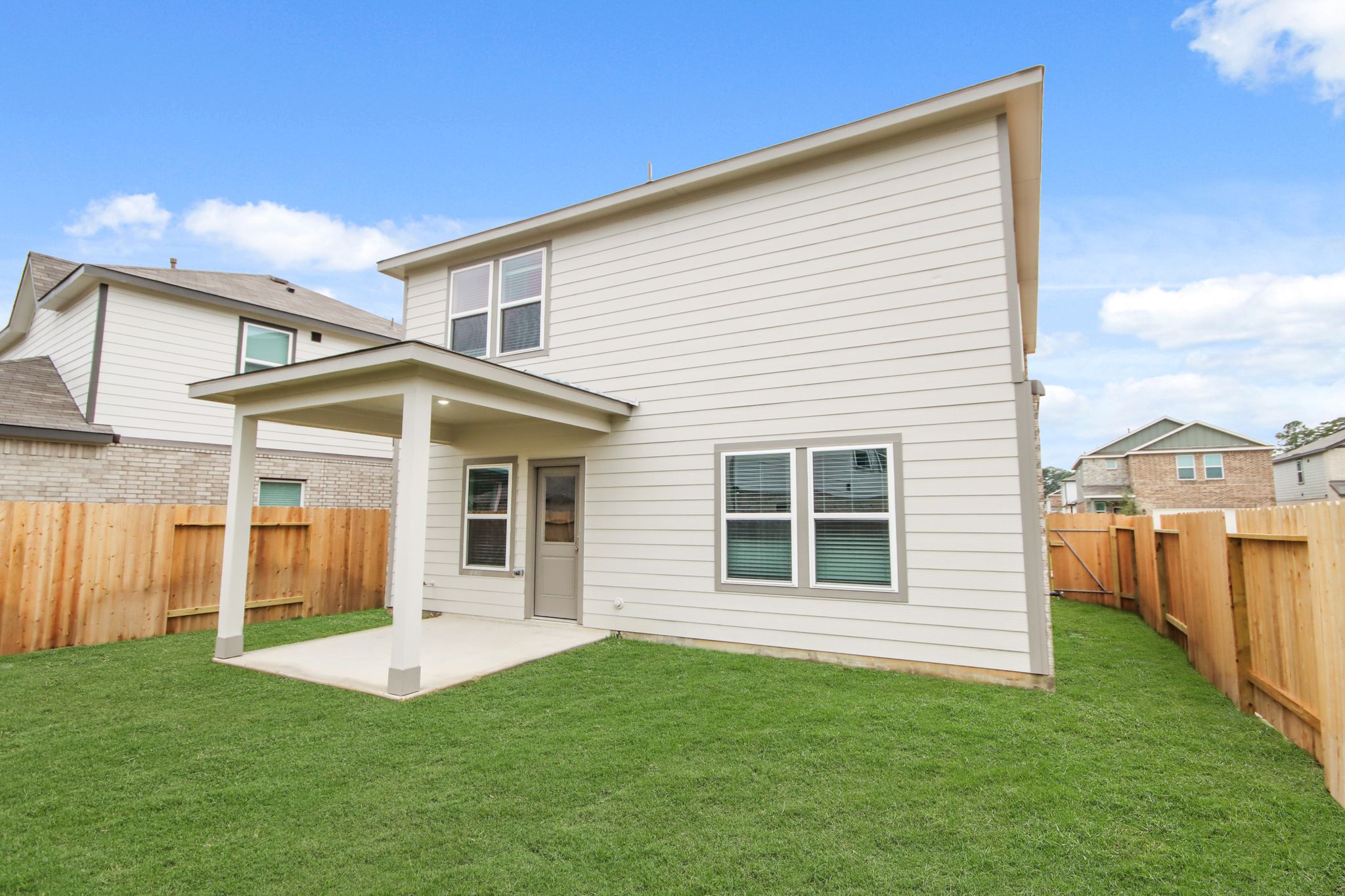 A house with a fence.