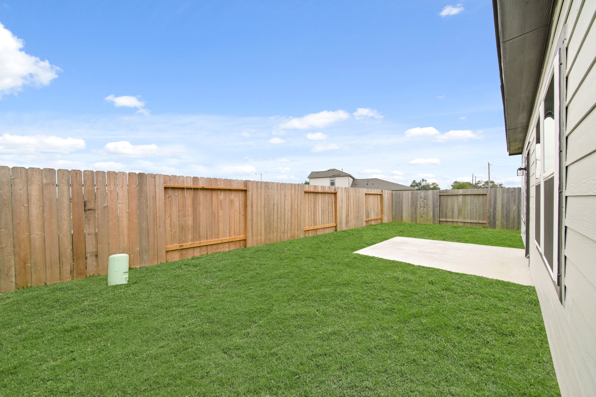A fenced in yard.