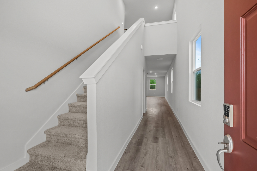 A staircase in a house.