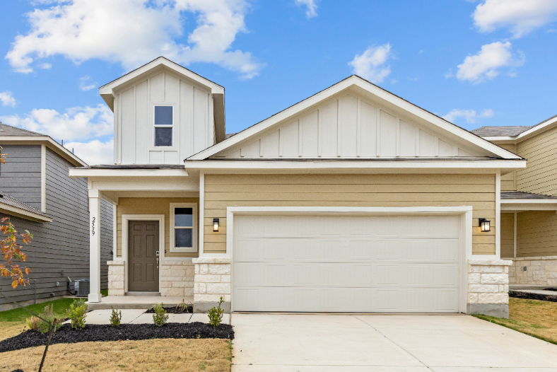 A house with a garage.