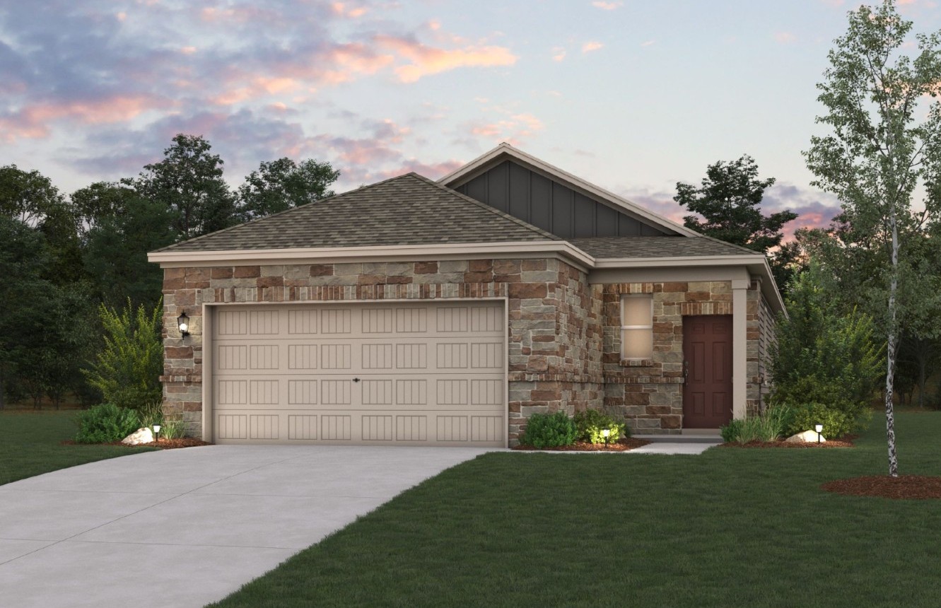 A house with a garage.