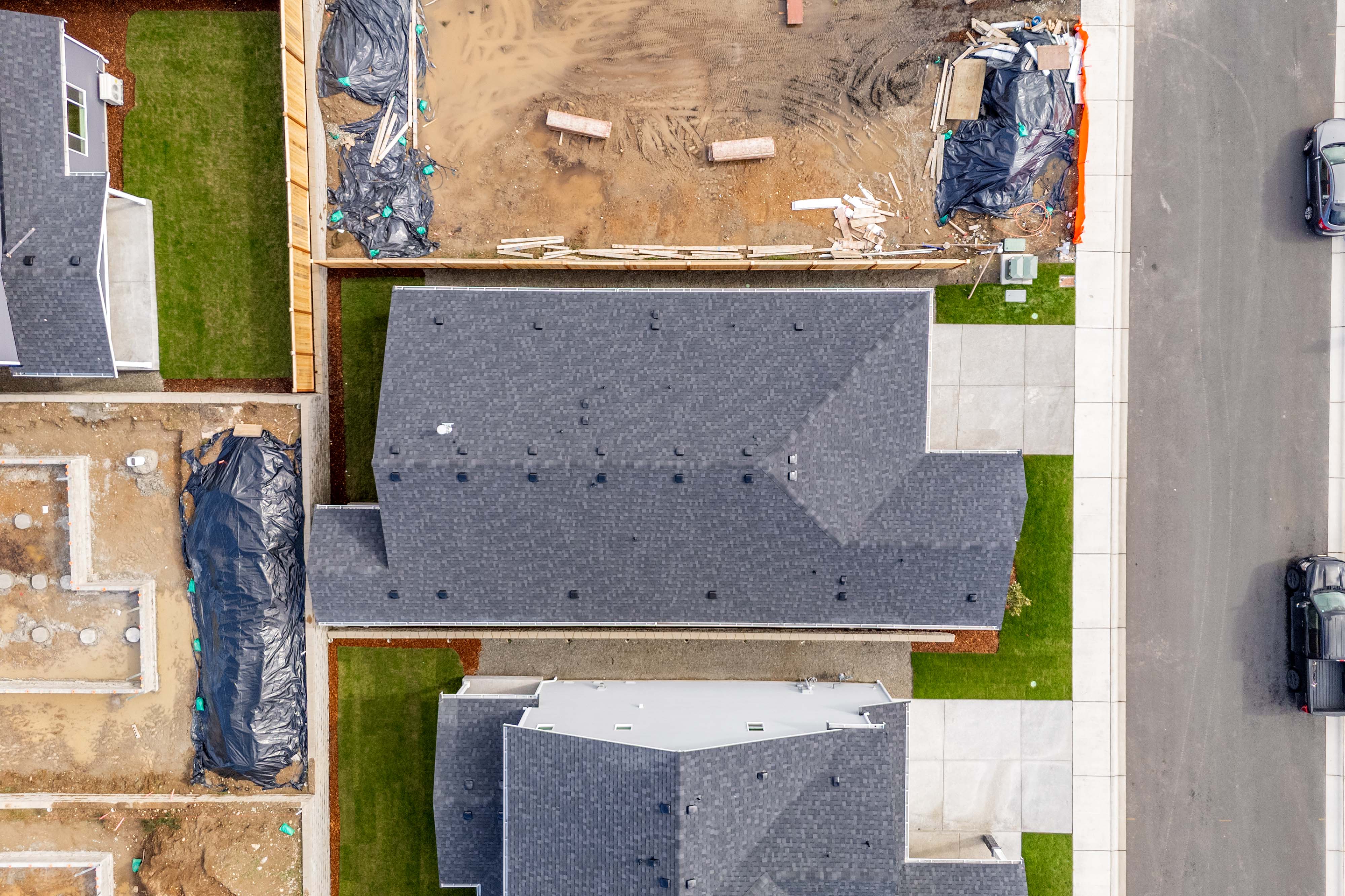 A room with a black rectangular object.