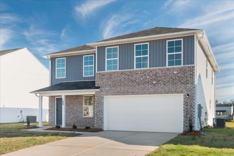 A house with a garage.