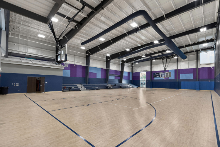 A large empty gym.