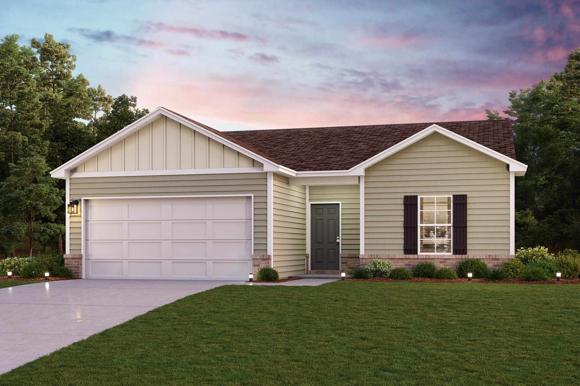 A house with a garage.