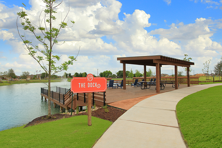 A sign on a dock.